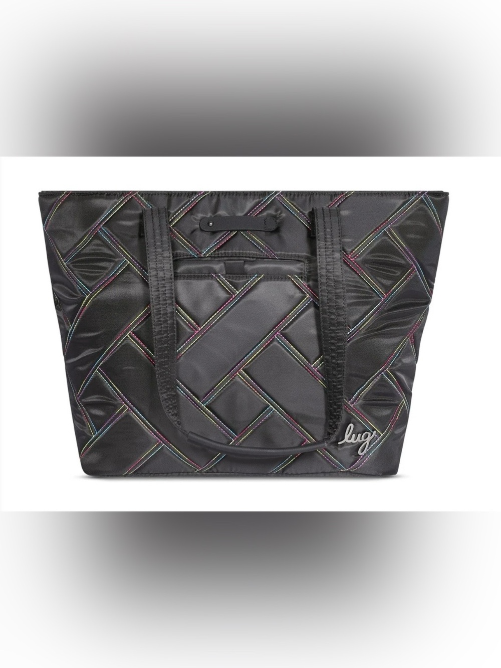 lug Skyliner Tote  NEW. Black with Rainbow stitching